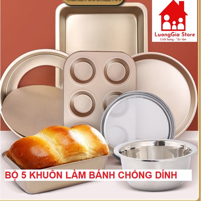 Khuôn Làm Bánh Không Dính, Khay Nướng Bánh cupcake, pizza, bánh mì Bằng Thép Carbon an toàn