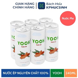 Combo 6 Lon Nước Me Ép Yooh 240Ml