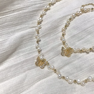 Vòng choker ngọc charm Butterfly