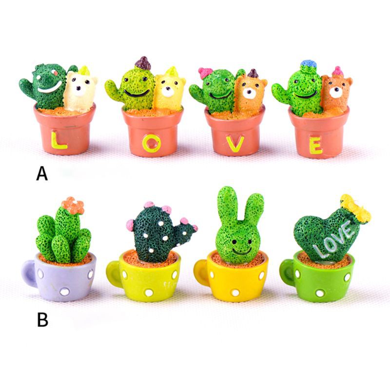 Đồ trang trí hình cây xương rồng nhỏ gọn để trang trí tiểu cảnh