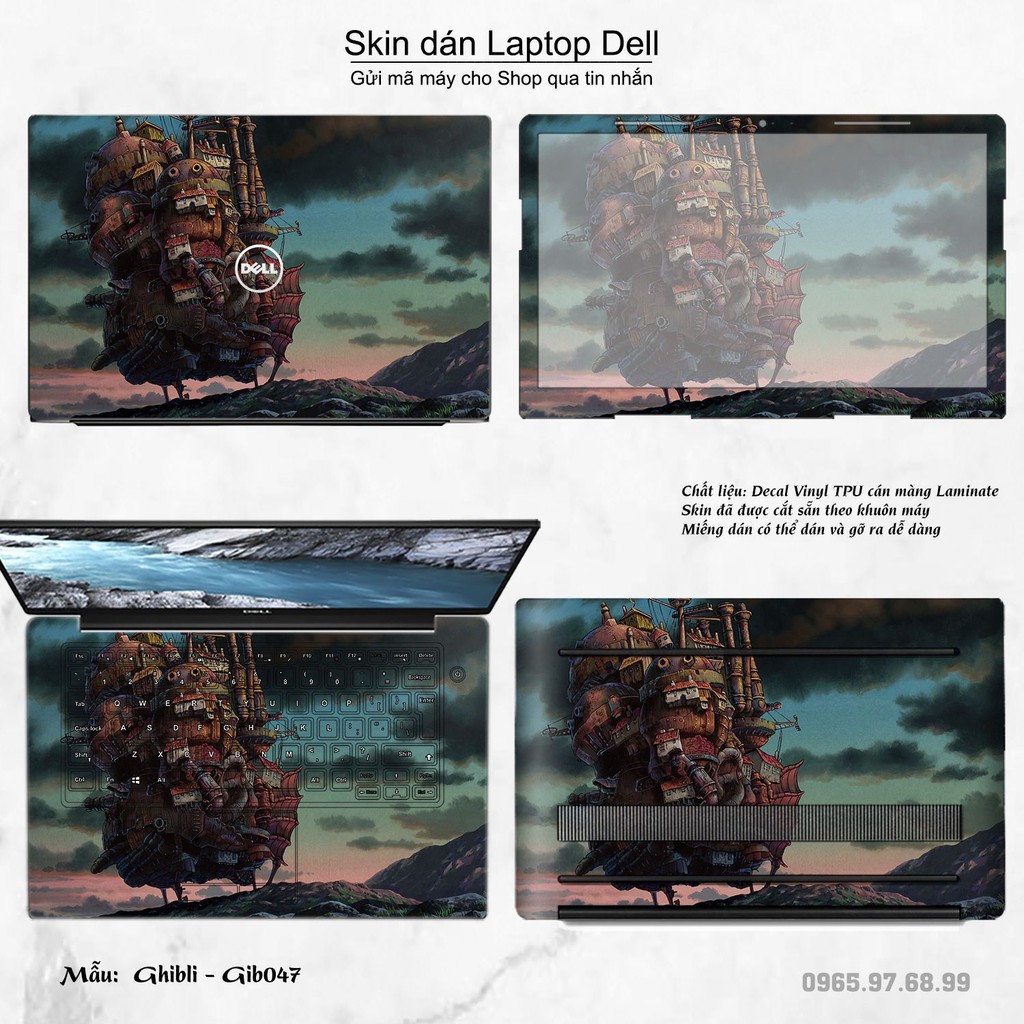 Skin dán Laptop Dell in hình Ghibli film (inbox mã máy cho Shop)