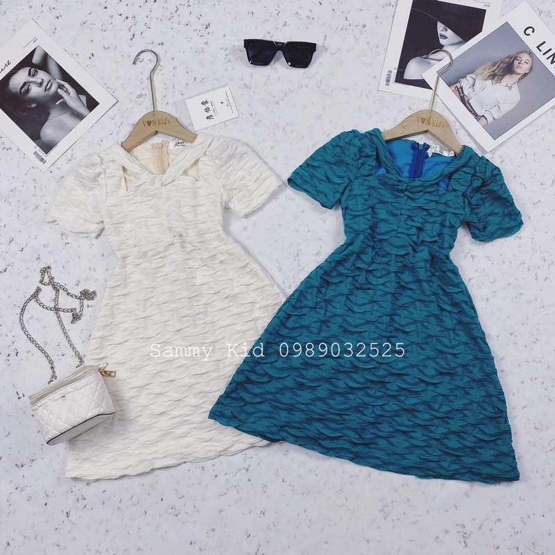 Váy xoè A tiểu thơ nhẹ nhàng sang chảnh cho bé gái size đại 16-41kg