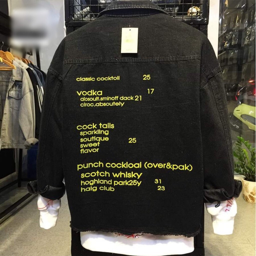 Áo khoác jean unisex in nhiều chữ ( M - L - XL )