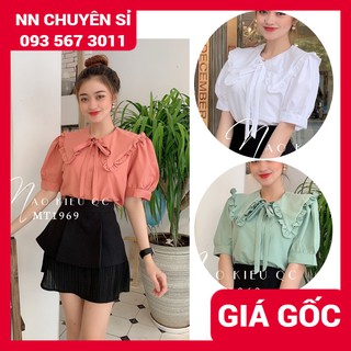ÁO KIỂU CỔ SEN TAY NGẮN MT1969 ⚡HÀNG ĐẸP - ÁO KIỂU TIỂU THƯ ⚡ ÁO KIỂU CÔNG SỞ MT TỔNG HỢP