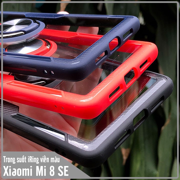 Ốp lưng Xiaomi Mi 8 SE Trong Suốt Chống Sốc iRing Viền Màu