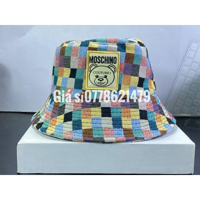 Nón bucket sọc ô - mũ vành moschino hàn quốc cực xinh thời trang nữ