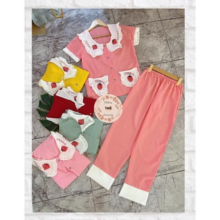 Đồ mặc nhà Set đồ ngủ tiểu thư mặc nhà tay ngắn quần dài