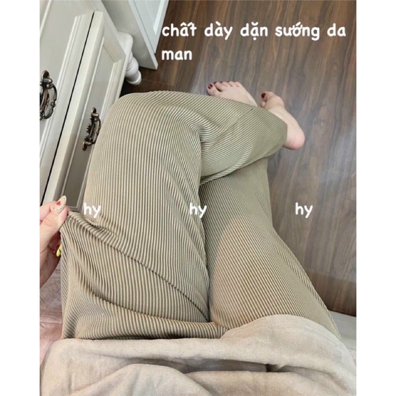Quần Thun Tăm Ống Suông Nữ Chất Vải Dày Dặn Mềm Mát Free Size 48-60kg