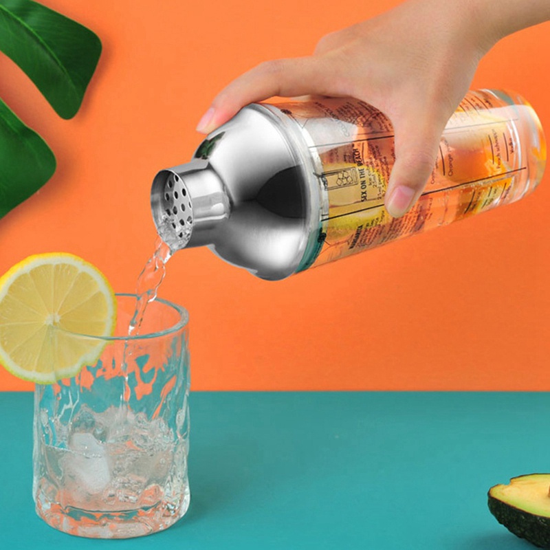 Bộ Cốc Lắc Pha Chế Rượu Cocktail Trong Suốt Có Thang Đo Tiện Lợi Dành Cho Bartender
