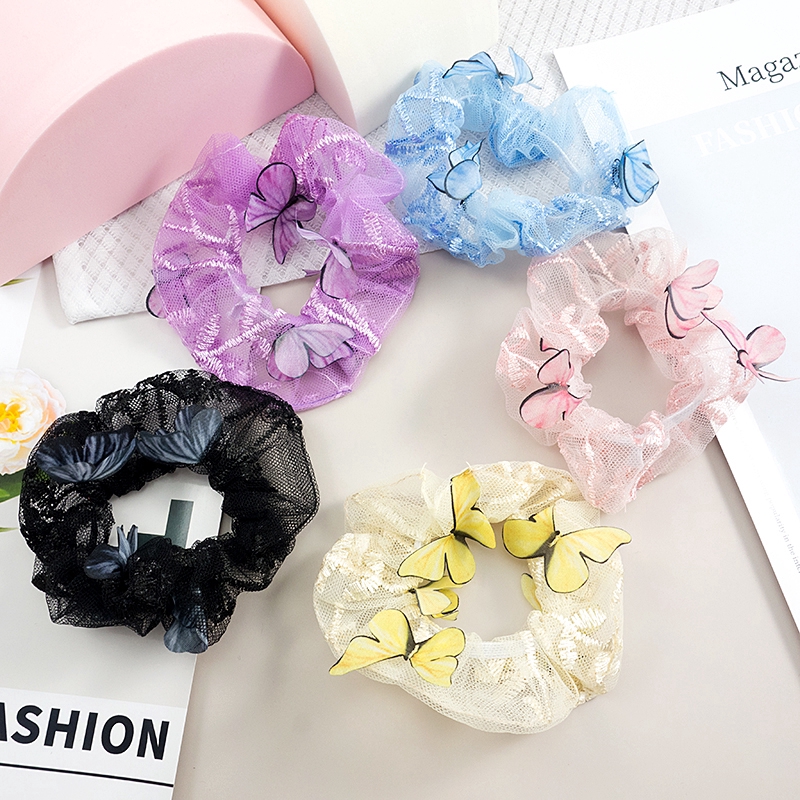 Dây cột tóc đính cánh bướm thanh lịch qpp061201