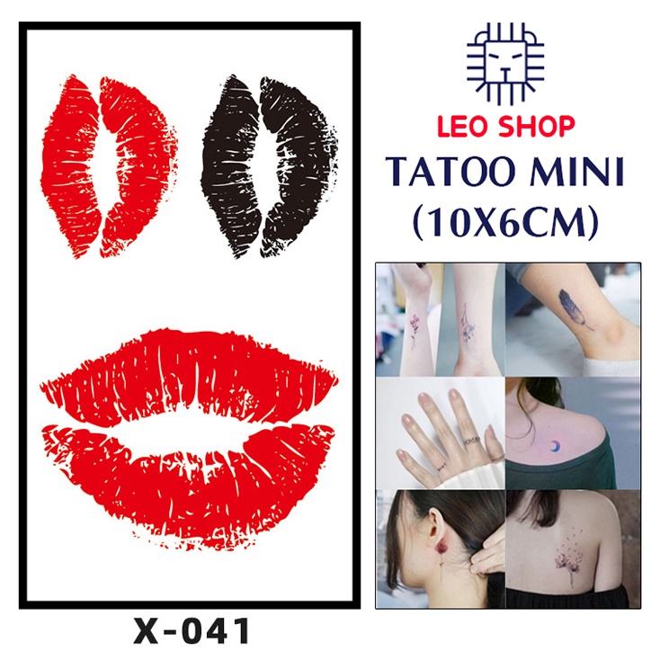Hình Xăm Dán Mini Đôi Môi, Trái Tim Chụp Ảnh, Đóng Phim, Dễ Dàng Tẩy Xóa - Dùng 2-5 Ngày