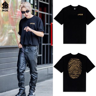 [Thương hiệu cao cấp] Áo thun tay lỡ JKOS VÂN TAY Unisex cho nam và nữ 100% Cotton form rộng áo tay lỡ độc đáo