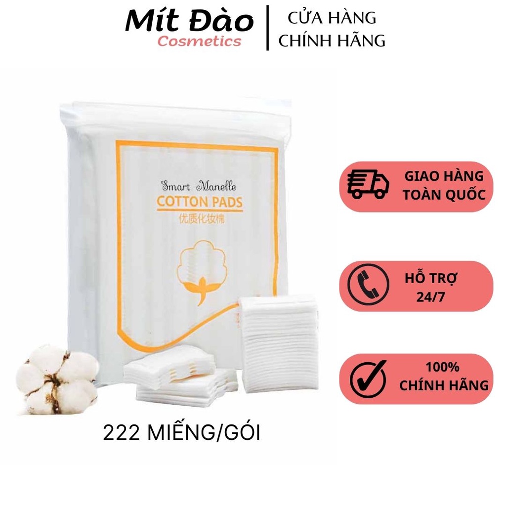 Bông tẩy trang 3 lớp Cotton Pads 222 miếng nội địa Trung Smart Manelle