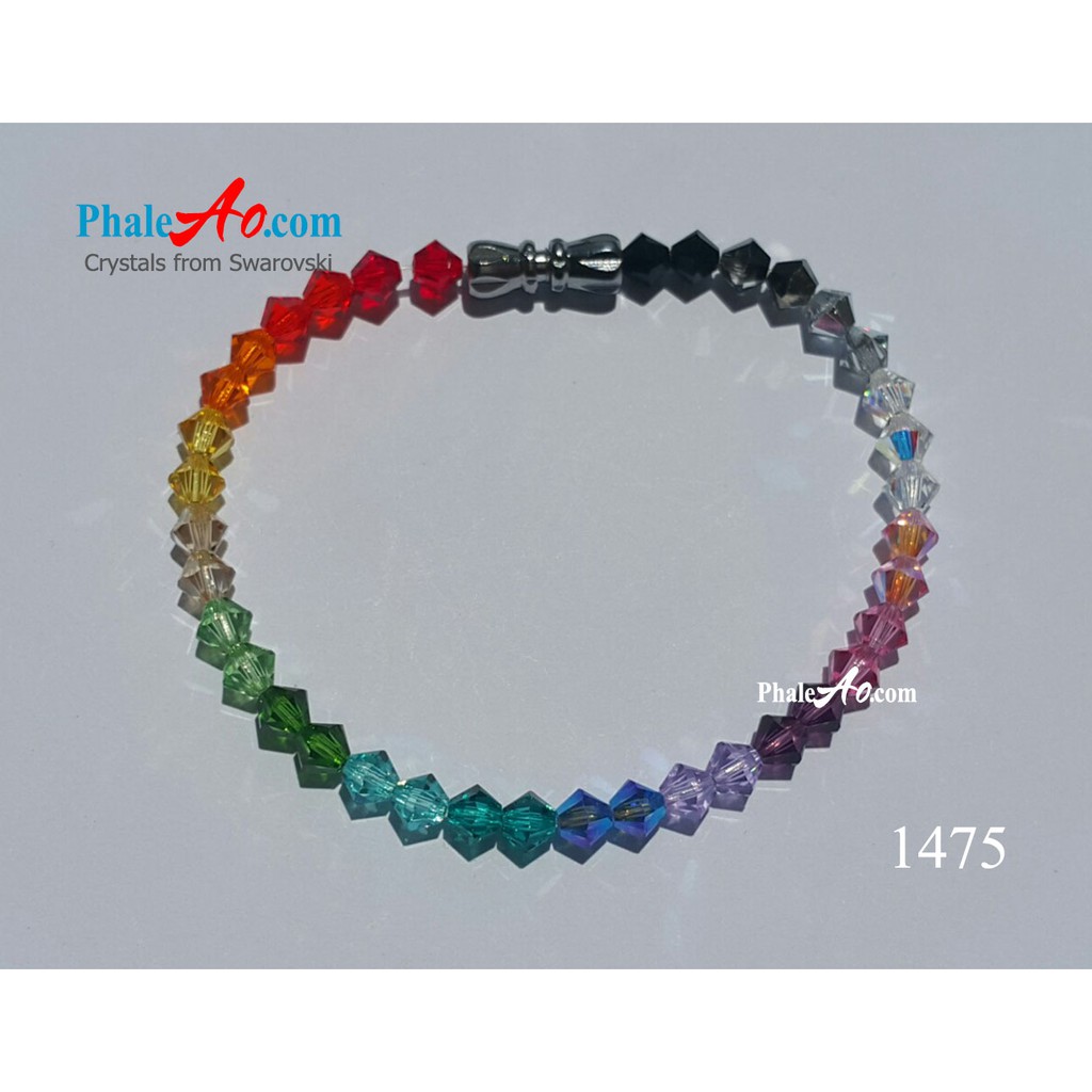 Vòng tay pha lê Swarovski hạt nón 4ly 5328, nhiều màu rực rỡ tùy chọn bicone xilion