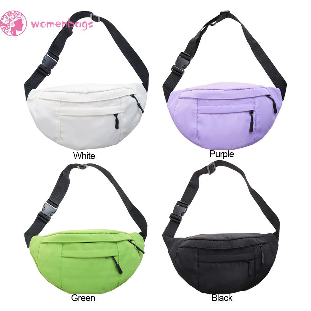 READY√Fashion Women Solid Color Canvas Crossbody Chest Bag Casual Waist Packs