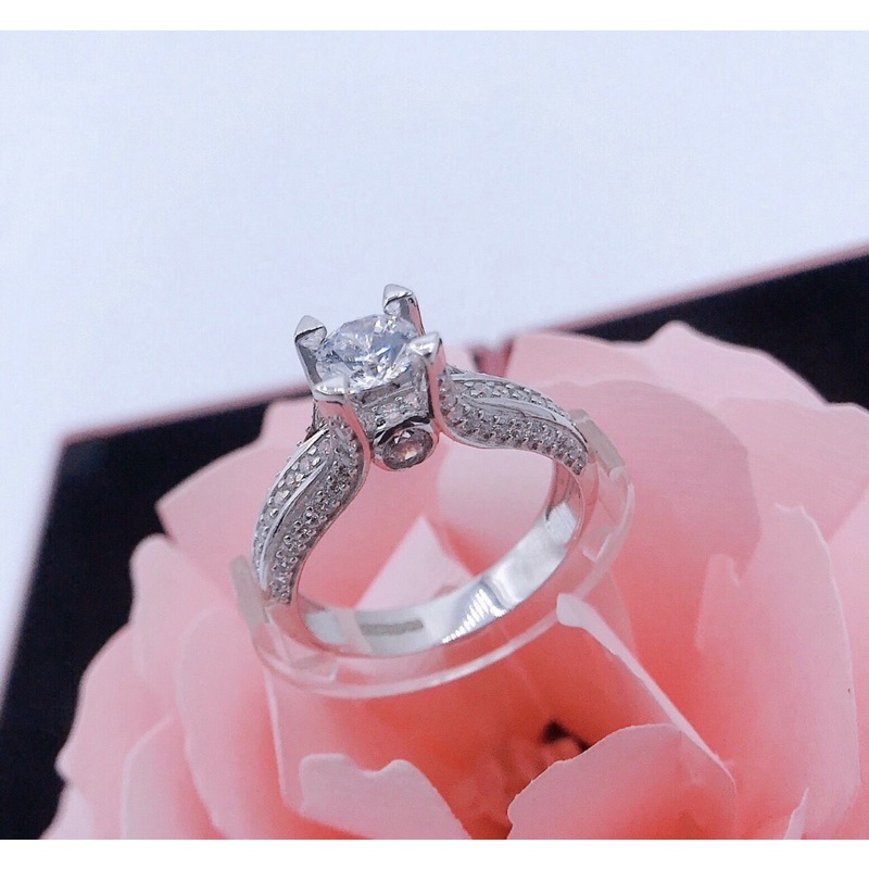 Nhẫn bạc mạ vàng trắng siêu sang chảnh NGỌC MẬU
