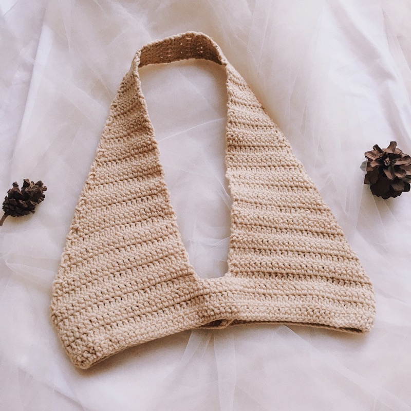 Áo Yếm Len - Bralette Len - Bikini Len Móc - Bralette Crochet - xanhlanhes