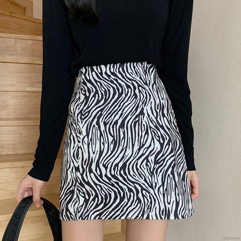 Chân Váy Nữ Lưng Cao Họa Tiết Sọc Vằn Thời Trang Hàn | BigBuy360 - bigbuy360.vn