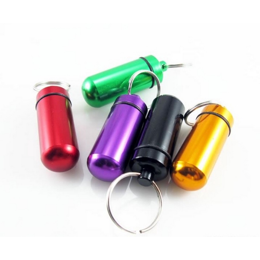 Hộp Đựng Thuốc Có Móc Khóa Bằng Nhôm Chống Thấm Nước Tiện Dụng