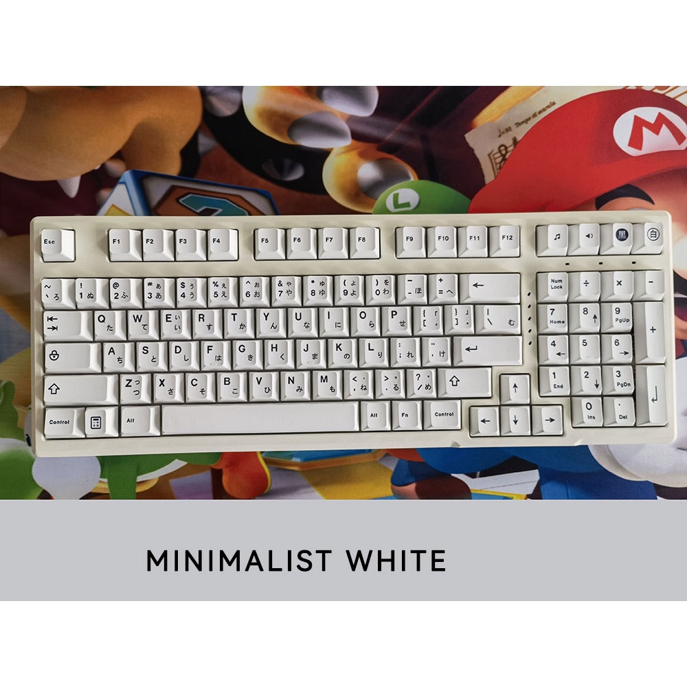In stock /cherry profile Keycaps /Dye sublimation/ cool kids/Honor/minimalist white/pbt fabric for mechanical keyboard