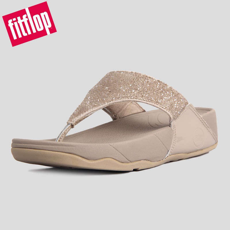 Fitflop Dép Xỏ Ngón Đế Xuồng Đính Đá Thời Trang Đi Biển Cho Nữ