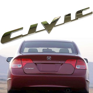 Tem chữ nổi civic dán trang trí xe- tem xe hơi cao cấp ô tô 87