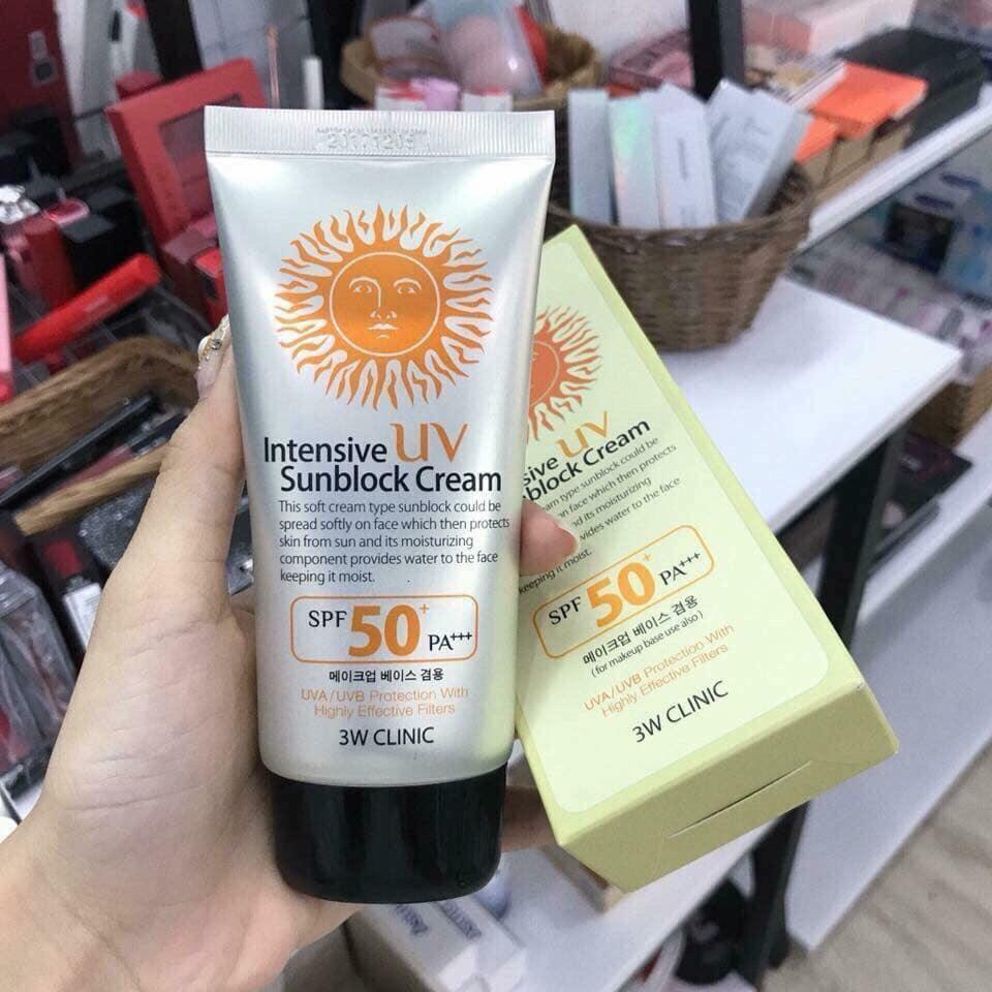 Kem Chống Nắng 3W Clinic Intensive UV Sunblock Cream Spf 50+/Pa+++ 70ml