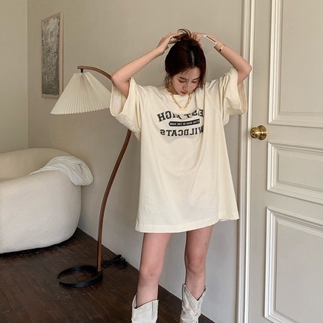 Áo Thun Tay Ngắn Dáng Rộng In Chữ Phong Cách retro Mỹ Thời Trang Cho Nữ