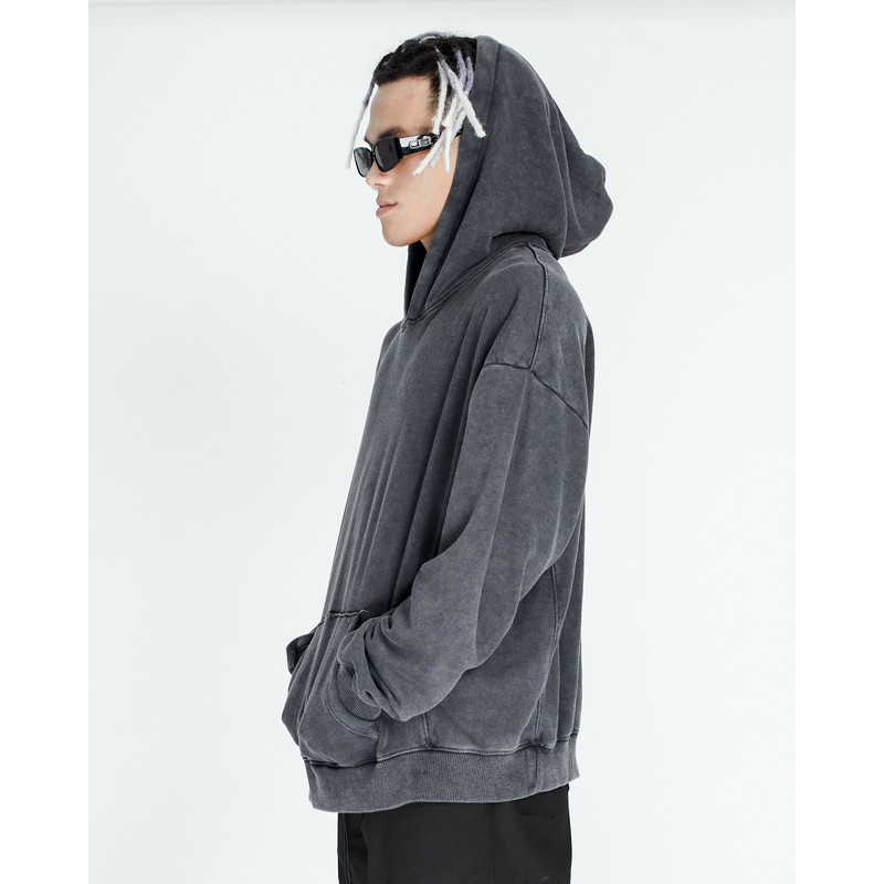 [Mã LTP50 giảm 50000 đơn 150000] SNAZZY - Áo Hoodie Nam dài tay nhuộm màu xám form rộng