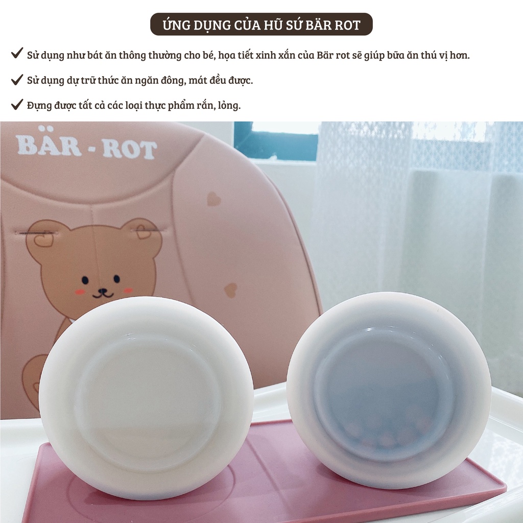 Bát / chén ăn dặm GỐM SỨ Bar rot / Hũ trữ ăn dặm gốm sứ cho bé CERAMIC BOWL BARROT