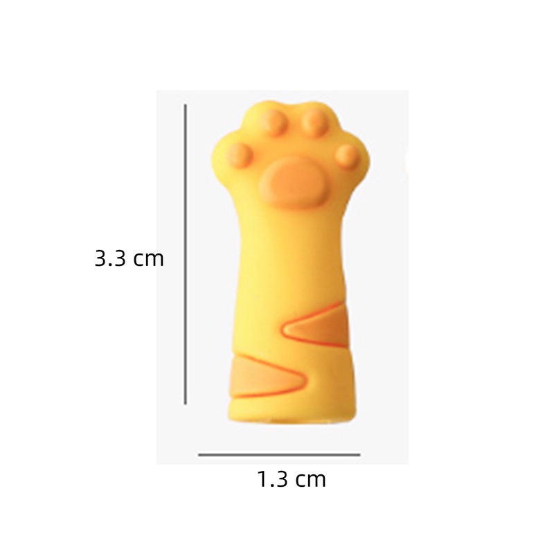 Bộ 3 Vỏ Bọc Bảo Vệ Bút Chì Bằng Silicon Hình Dấu Chân Mèo Độc Đáo Tiện Dụng