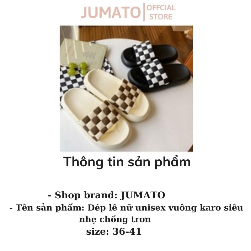 Dép lê nữ quai ngang dễ thương hình karo xinh chống trơn JUMATO