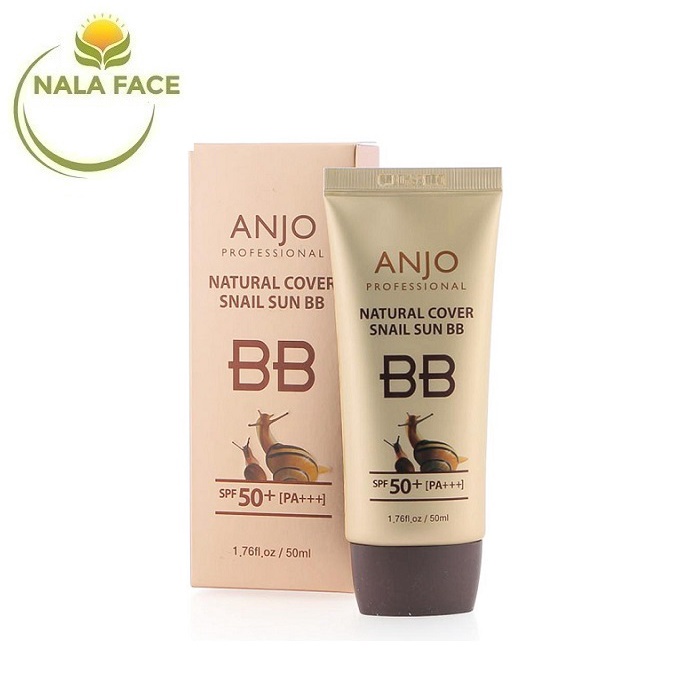 Kem Nền Anjo Natural Cover Snail Sun BB SPF50+ PA+++ 50ml Trang Điểm, Chống Nắng - Hàn Quốc