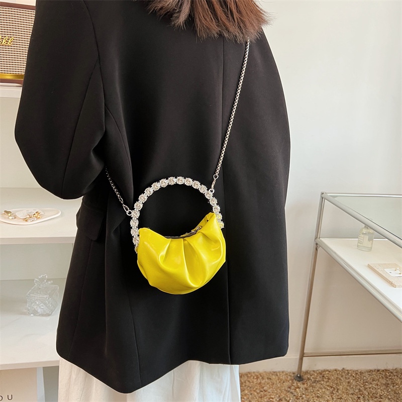 Túi đeo chéo JASMIN NOIR da PU hình đám mây đính đá xinh xắn cho nữ