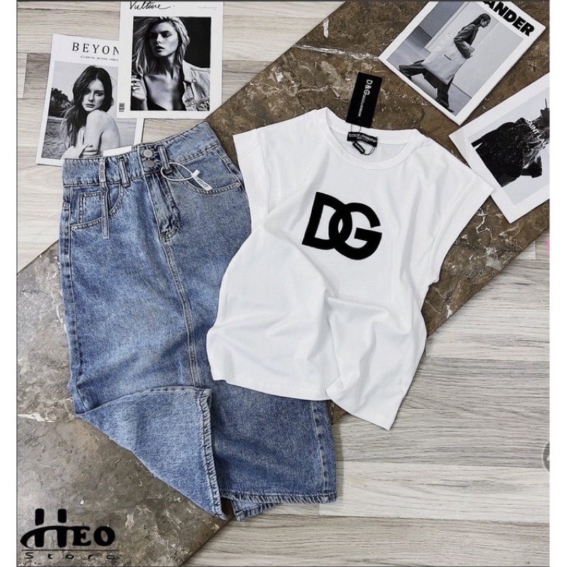 CHÂN VÁY JEANS NỮ ĐỈA TRANG TRÍ XẺ SAU #952