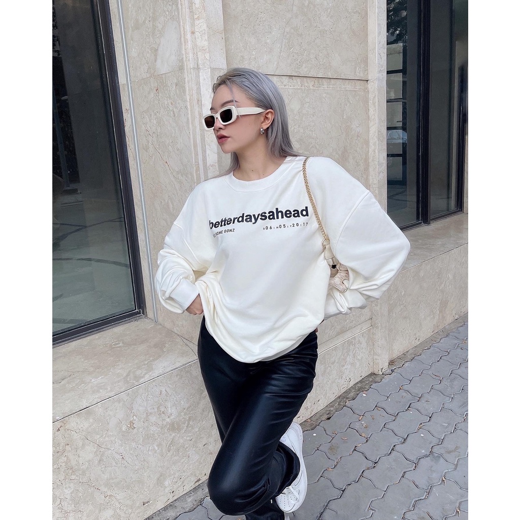 Áo Sweater Form Rộng Mùa Đông Sweater Betterdaysahead Gonz - Màu Trắng