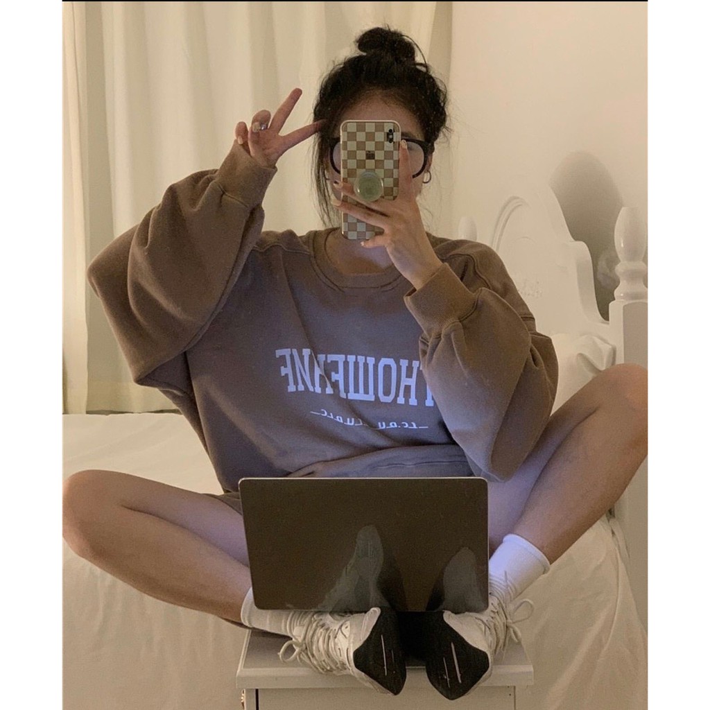Set Nữ Short Nỉ Ohto ⚡ Casper.Store | FREESHIP | ⚡ Set quần đùi suông áo dài tay form rộng HOT TREND