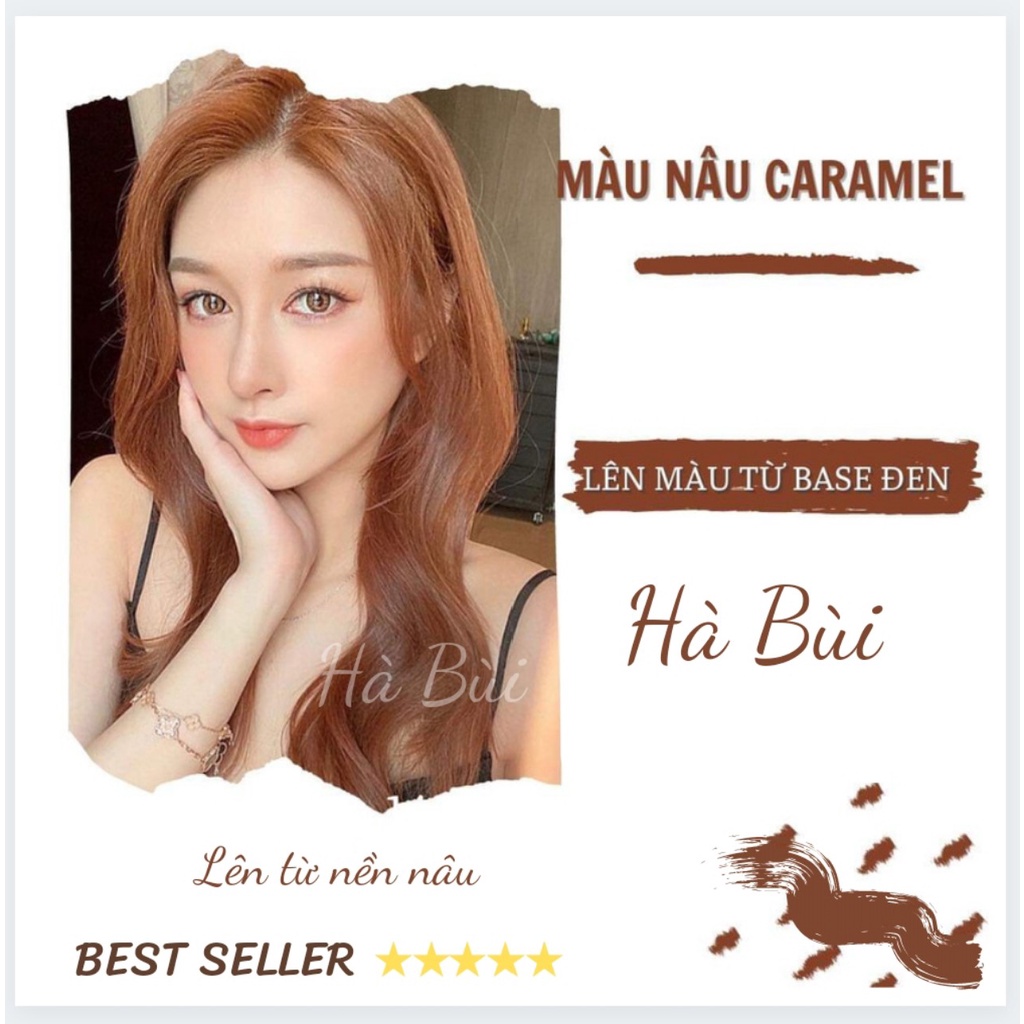 Combo Thuốc Nhuộm Tóc Màu Caramel Tặng Oxy Trợ Nhuộm Siêu Tôn Da