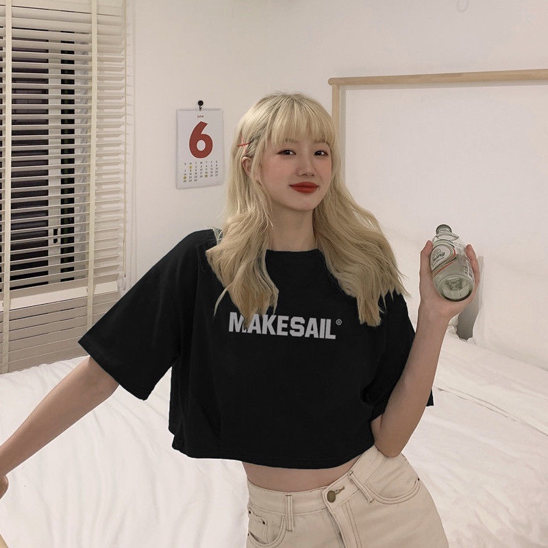 Áo Thun Lửng Tay Ngắn Dáng Rộng Phong Cách Hàn Quốc Thời Trang Mùa Hè 2022 Mới