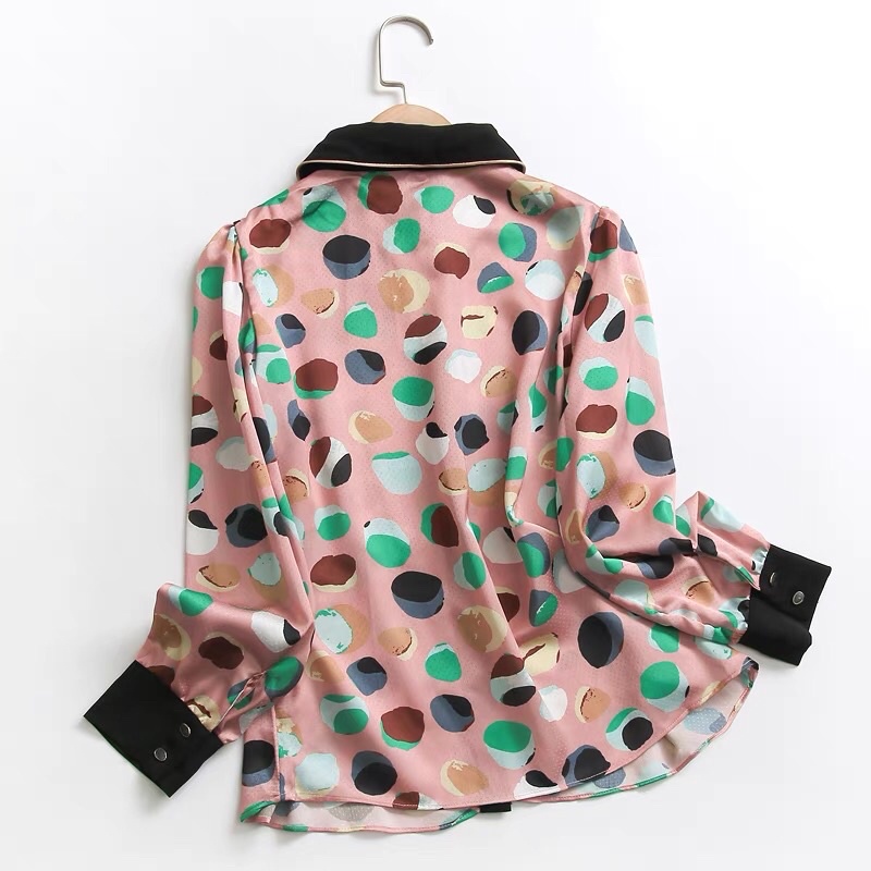 Áo sơ mi lụa hoạ tiết Yiner