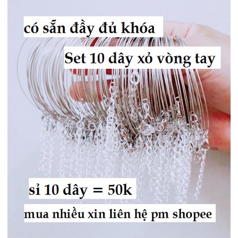Set 10 Vòng Dây Làm Vòng Tay Có Sẵn Khóa Đầy Đủ