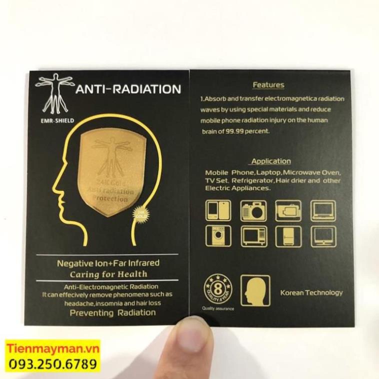 Chip Ngăn Bức Xạ Điện Từ Hàn Quốc GC - 24K Gold, Miếng Dán Chống Bức Xạ Điện Thoại Có Hại Với Con Người