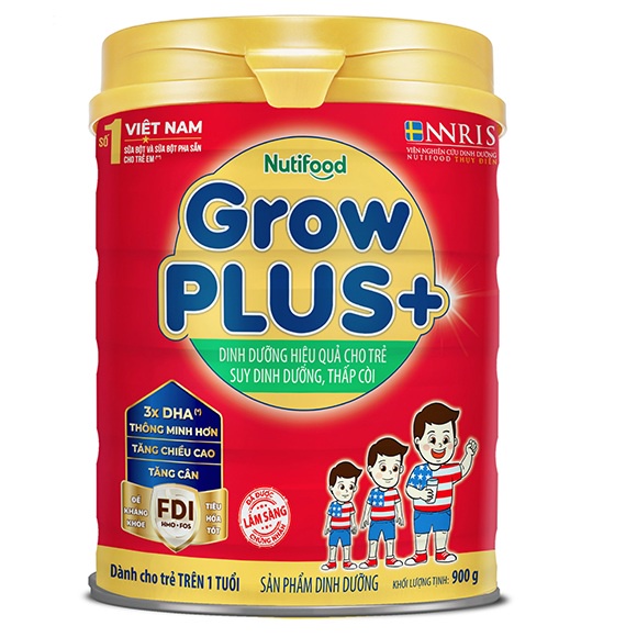 Sữa bột Nuti Grow Plus FDI đỏ 900g (mẫu mới)