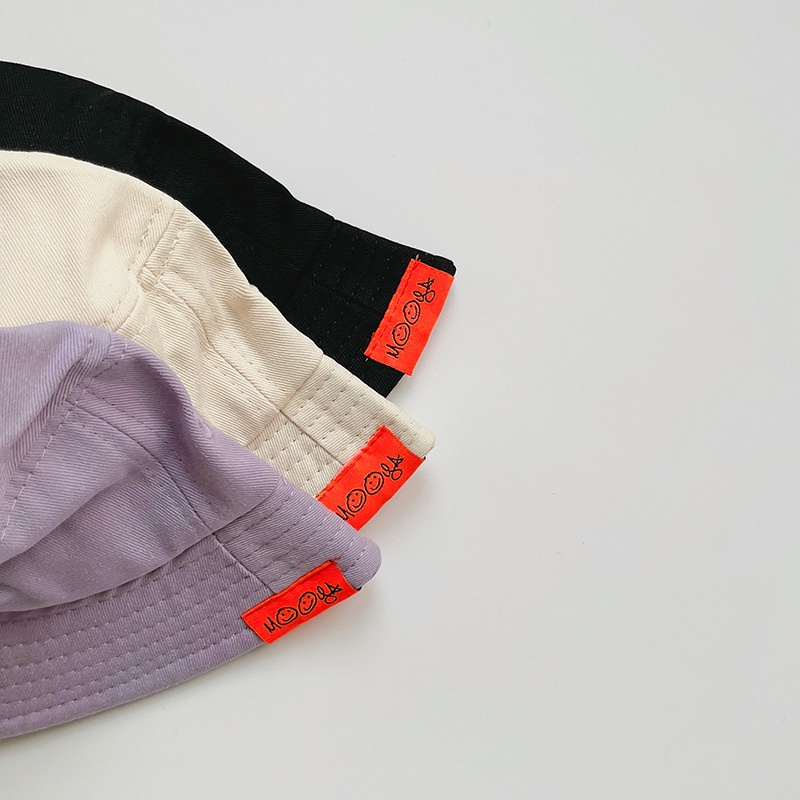 COD Kids Fisherman Hat Letter Printing Solid Color Boys and Girls Baby Bucket Hat