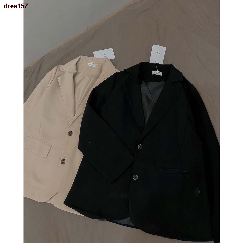 ♕▣∋dree157Áo khoác Blazer nữ Mee- Áo Vest chất kaki 2 lớp- Dáng rộng khoát ngoài phong cách Hàn Quốc