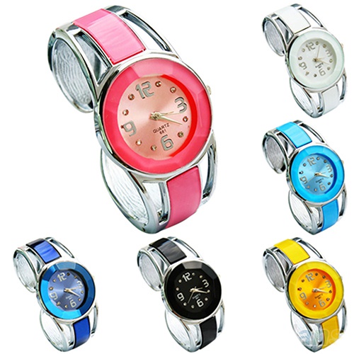 Đồng hồ mặt tròn bằng thép không gỉ cho nữ