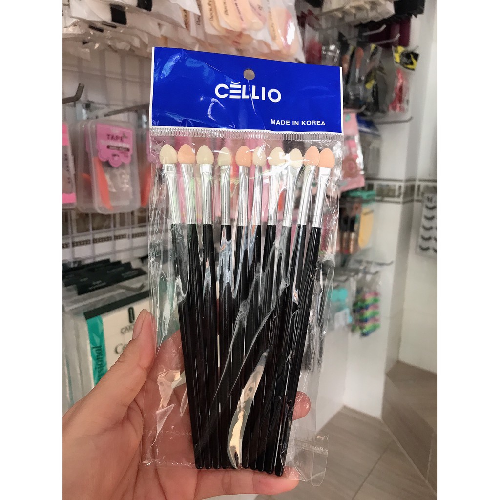 Set 10 cọ mút tán phấn mắt CELLIO