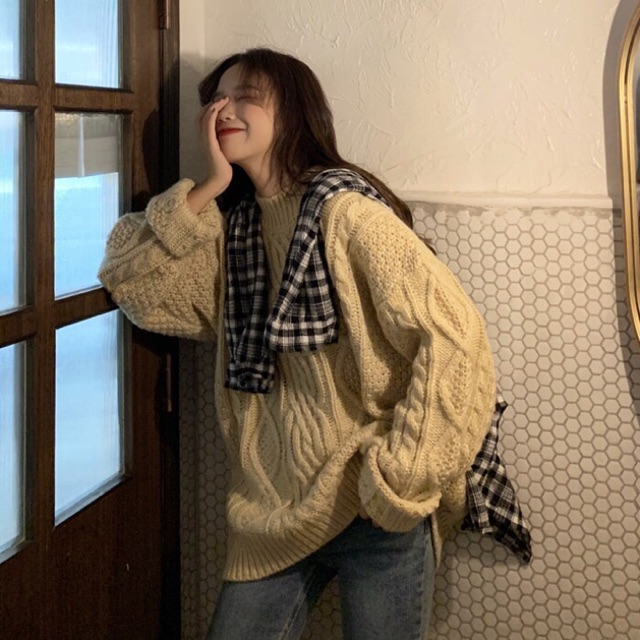 [Order] Áo len ulzzang vặn thừng-Freesize form rộng | BigBuy360 - bigbuy360.vn