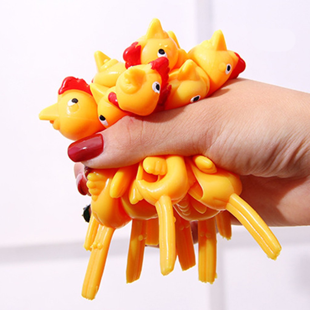 Set 5 Đồ Chơi Bắn Ná Hình Chú Gà Vui Nhộn 5pcs Funny Rubber Creative Stretching Stall Soft Material Sticking to The Wall Ejection Turkey Stretch Silicone Chicken toy Popping to Stick