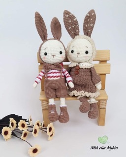 Thỏ Mimi và Mini handmade móc bằng len